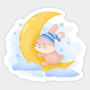 Rabbit Moon Sleeping Sticker